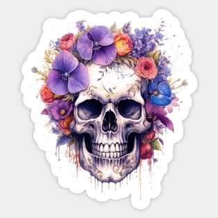 ornate skull Sticker